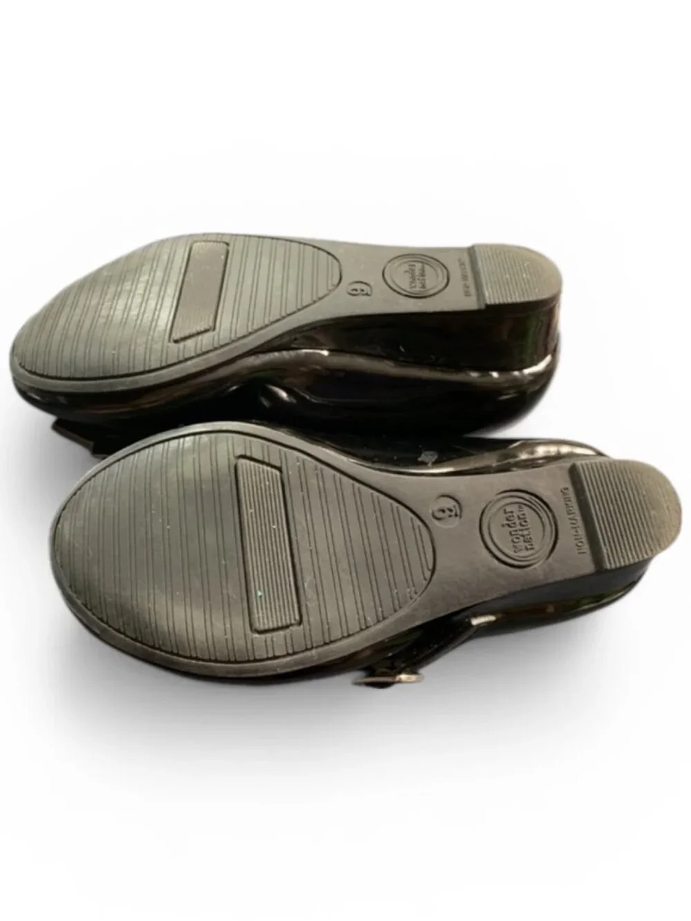 Wonder Nation Girl's Size 9 Black Patent Wedges